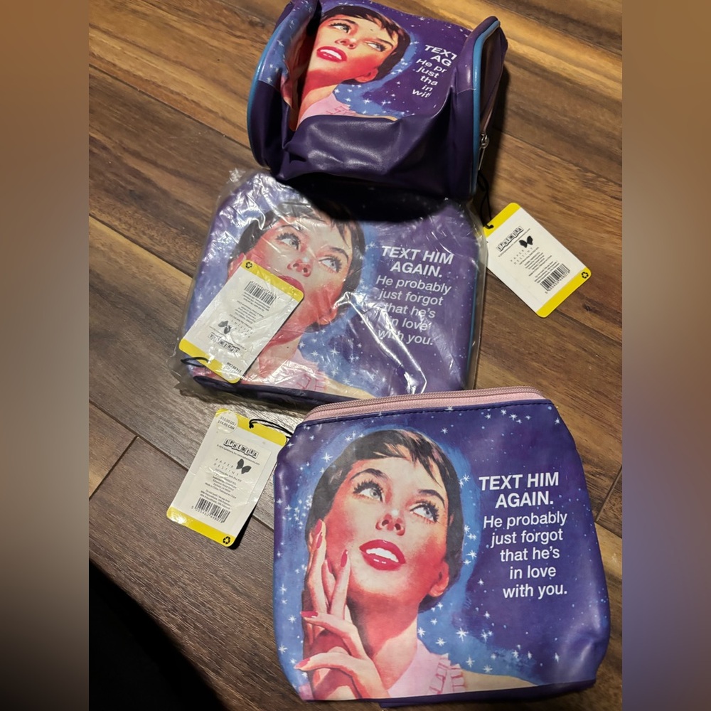 NWT bundle of retro cosmetic bags.